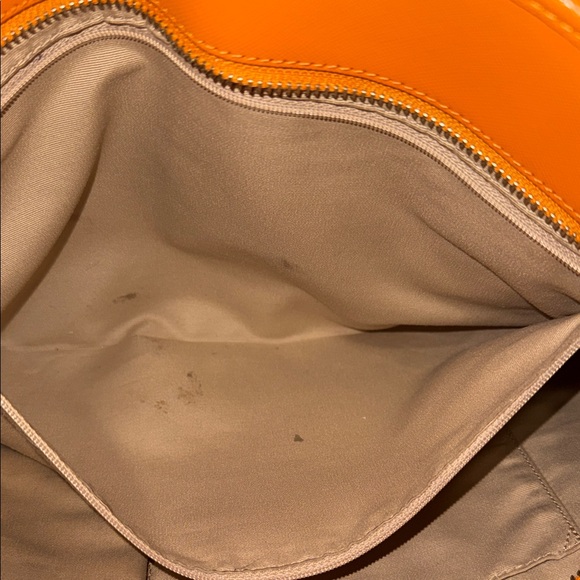 Coach Vibrant Orange Tote with Scarf Accent - Picture 7 of 8